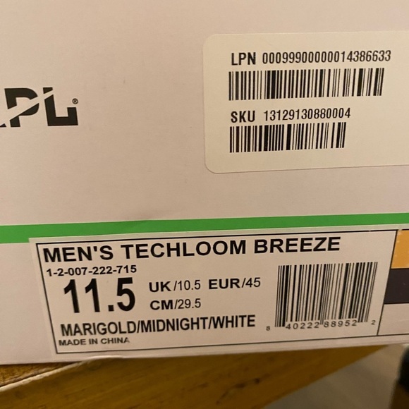 APL Men’s Yellow Techloom Breeze Athletic Sneakers Marigold Lightweight NEW 11.5 - Picture 9 of 16